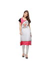 White And Pink Colour VT Printed Casual Wear Heavy Rayon Kurtis VT2360